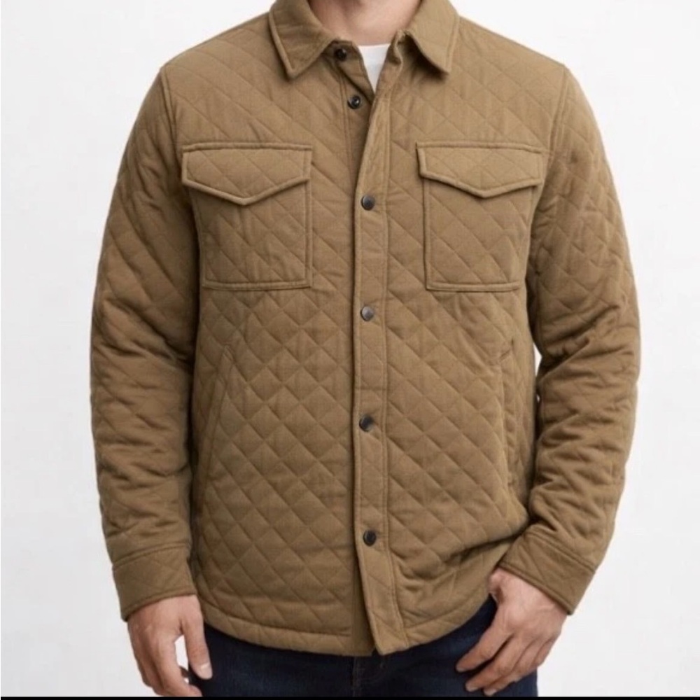 Dakine Quilted Overshirt Jacket in brown snap button men small